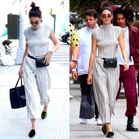 Aquazzura Powder Puff Pompom metallic silver lurex flat mules slippers size 36 - Picture 16 of 16